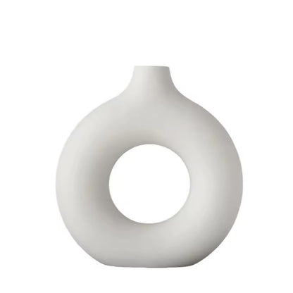 Itzacart Circle Donut  Unique Modern Home Decor Ceramic Vase