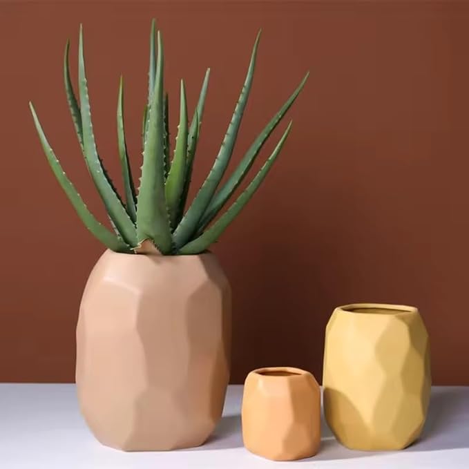 Itzacart Creative geometric cutting modern nordic style matte colorful ceramic home decoration piece vases