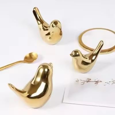 Itzacart ceramic  decorative gold bird figurine ornaments for home and office  decor