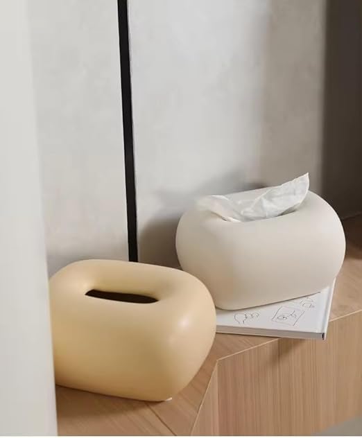 Itzacart Creative Design Tissue Paper Box Napkin Box Noodle Shape for Restaurant Home Use Ceramic Tissue Box