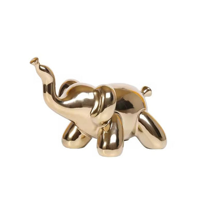 Itzacart Ceramic Golden Elephant Jewelry  For Home And Office Decor