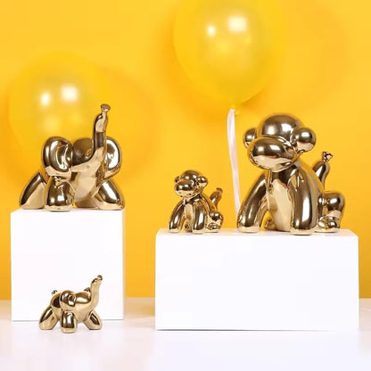 Ceramic Golden Monkey Figurine for Home Decor