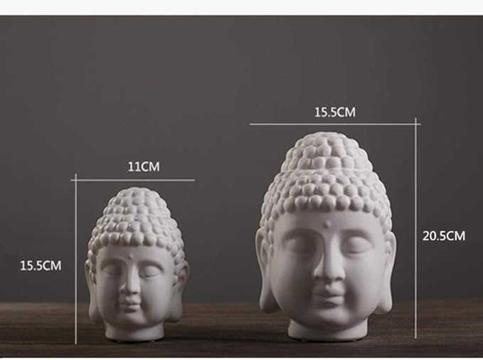 Itzacart Ceramic Buddha Head Decoration Statues Buddhism Religious Statues Sculpture Decoration Collection for Home and Office Decorations