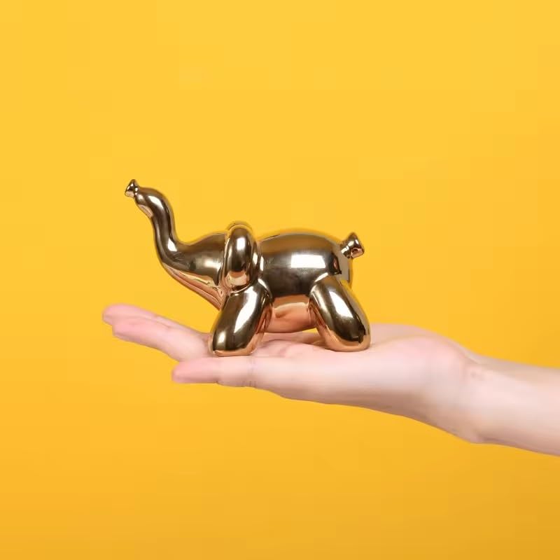 Itzacart Ceramic Golden Elephant Jewelry  For Home And Office Decor