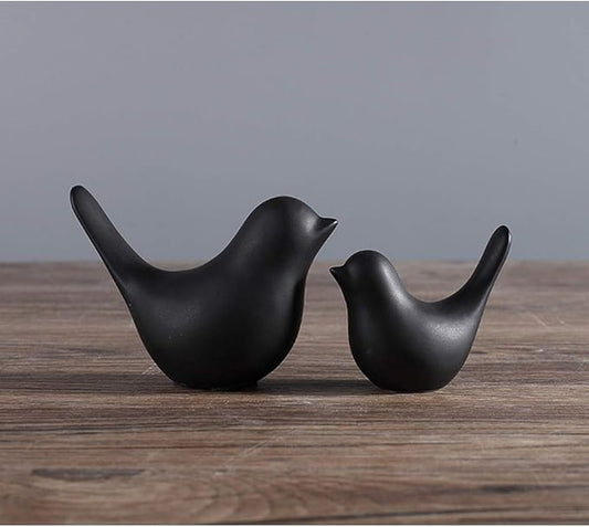 Itzacart Black Ceramic Bird for Decoration