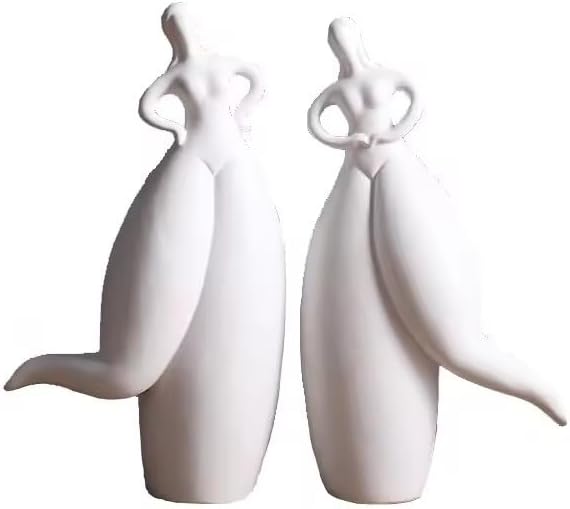 Itzacart Modern Dancing Girl Figurines ceramic Abstract Statues Living Room Decor Office Desk Decor Home Decoration Accessories