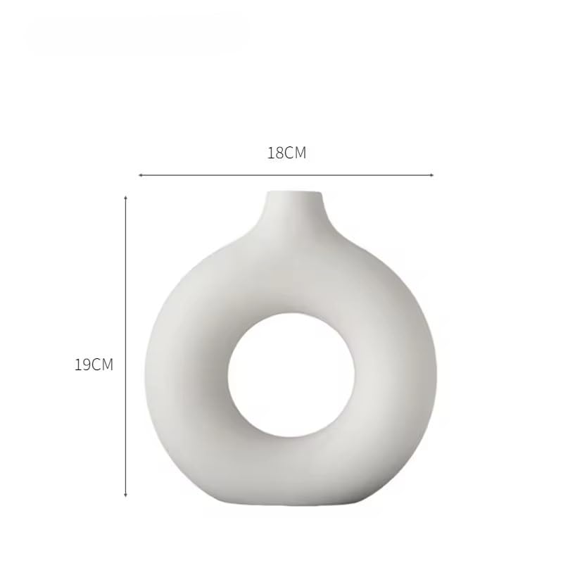 Itzacart Circle Donut  Unique Modern Home Decor Ceramic Vase