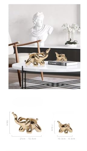 Itzacart Ceramic Golden Elephant Jewelry  For Home And Office Decor