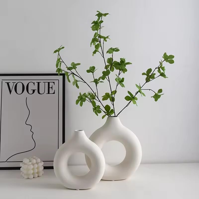 Itzacart Circle Donut  Unique Modern Home Decor Ceramic Vase