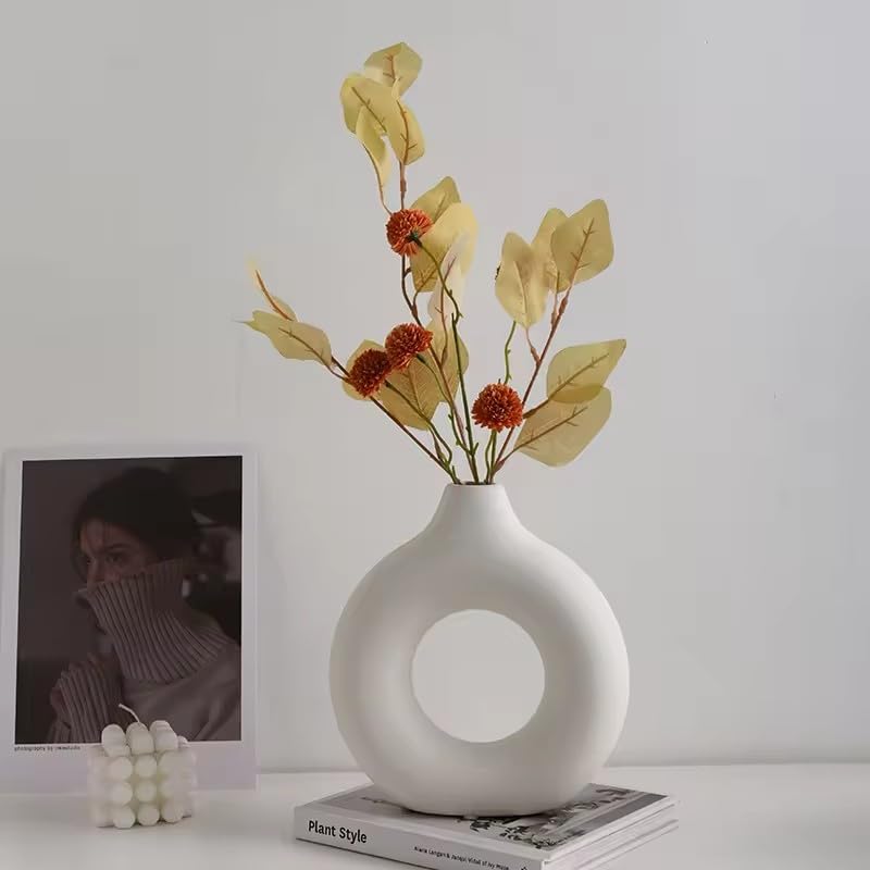 Itzacart Circle Donut  Unique Modern Home Decor Ceramic Vase