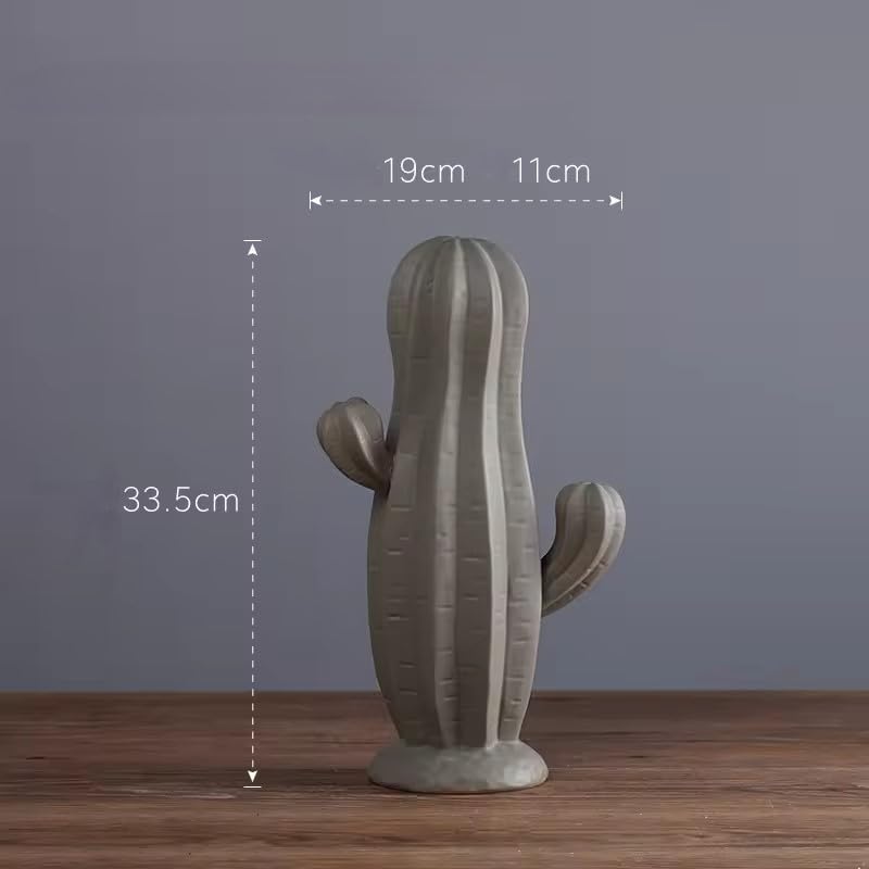 Itzacart innovative unique cactus shape green clear ceramic vase for flower arranging home hotel decor