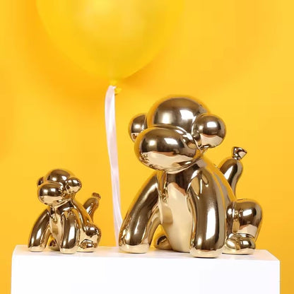 Ceramic Golden Monkey Figurine for Home Decor