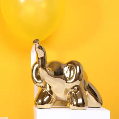 Itzacart Ceramic Golden Elephant Jewelry  For Home And Office Decor