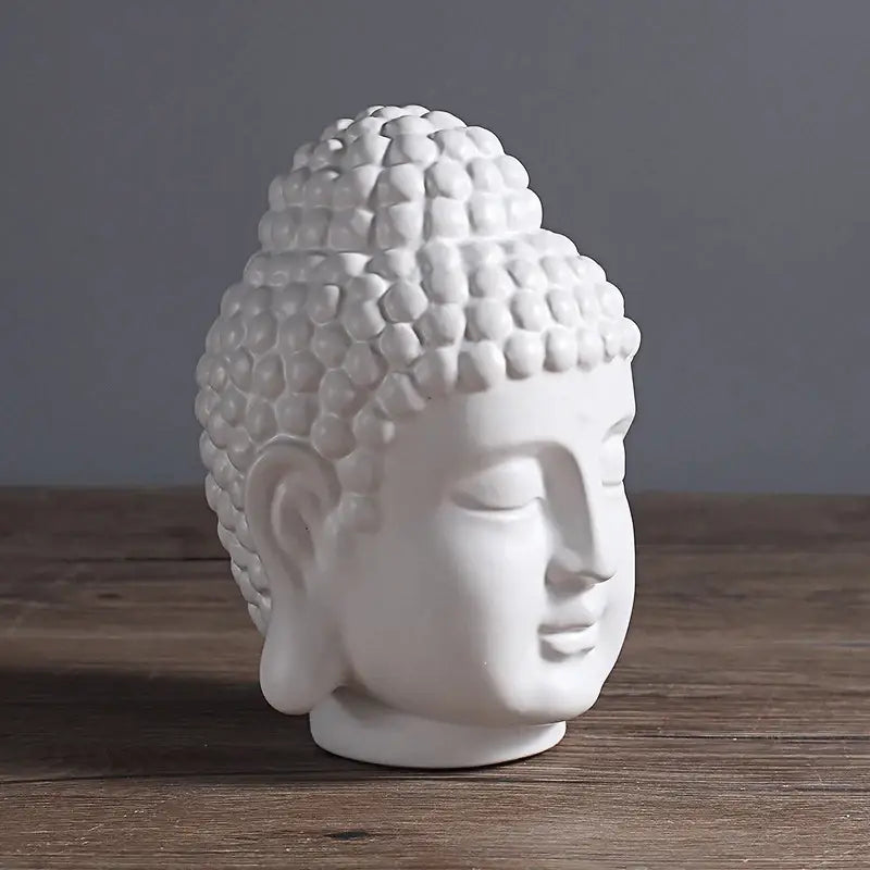 Itzacart Ceramic Buddha Head Decoration Statues Buddhism Religious Statues Sculpture Decoration Collection for Home and Office Decorations