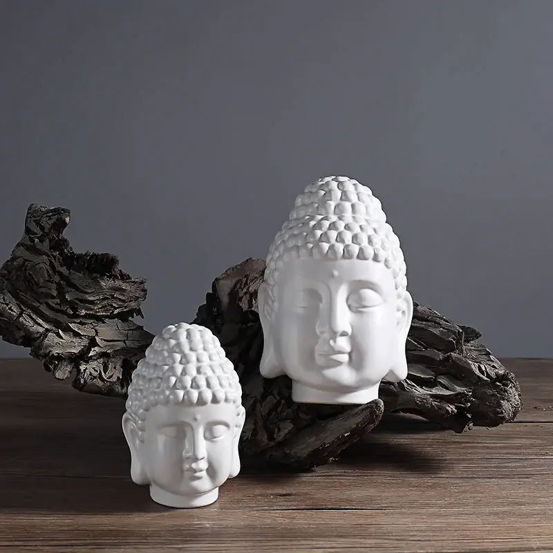 Itzacart Ceramic Buddha Head Decoration Statues Buddhism Religious Statues Sculpture Decoration Collection for Home and Office Decorations