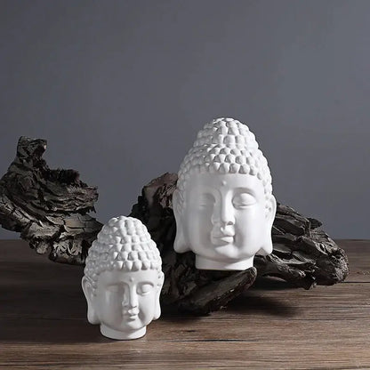 Itzacart Ceramic Buddha Head Decoration Statues Buddhism Religious Statues Sculpture Decoration Collection for Home and Office Decorations