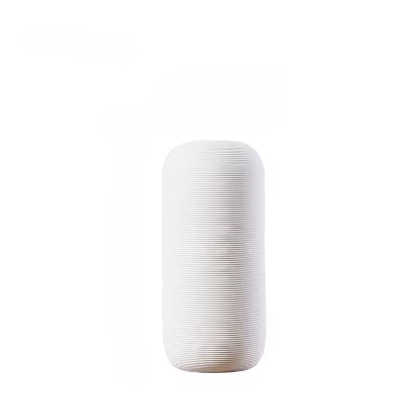 Itzacart Minimalist White Color Cylindrical Shape Desktop Nordic Vases Design Vases Ceramic Decoration