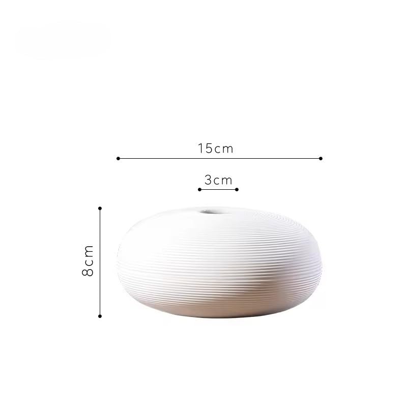 Itzacart Minimalist White Color Cylindrical Shape Desktop Nordic Vases Design Vases Ceramic Decoration