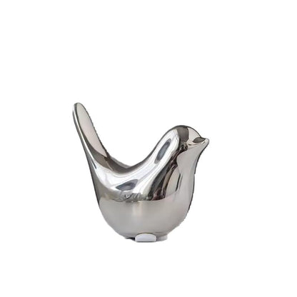 Itzacart Silver Ceramic Little Bird Figurines Craft for Home Decor