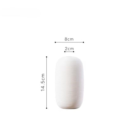 Itzacart Minimalist White Color Cylindrical Shape Desktop Nordic Vases Design Vases Ceramic Decoration